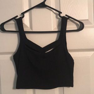 Black cut out crop top